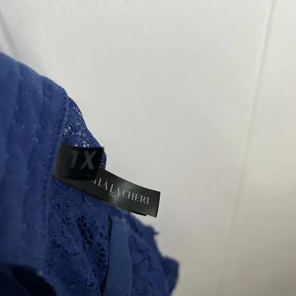 Oh La La Cherie Paris Blue Floral Lace Bustier Top Lingerie Women's 1X - Picture 6 of 6